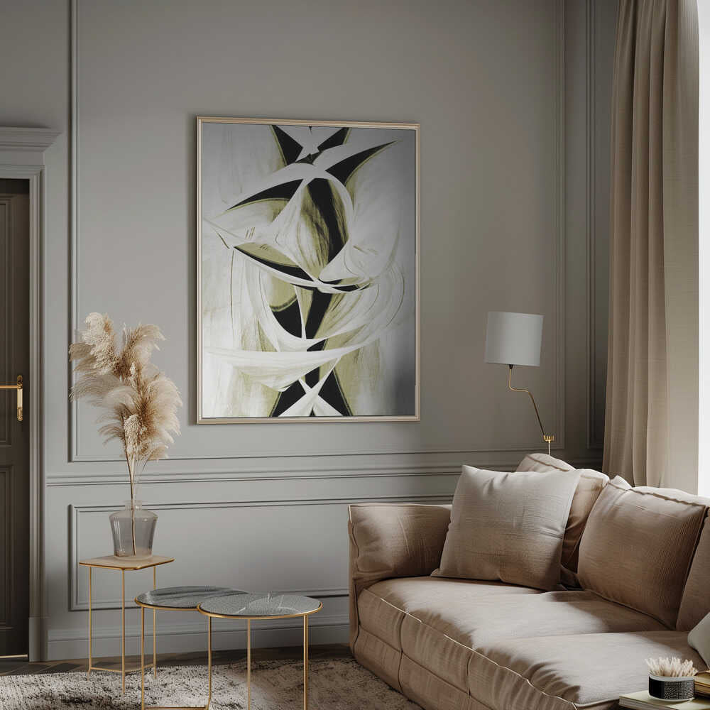 Wall art Intertwined Shapes And Monochromatic Tones