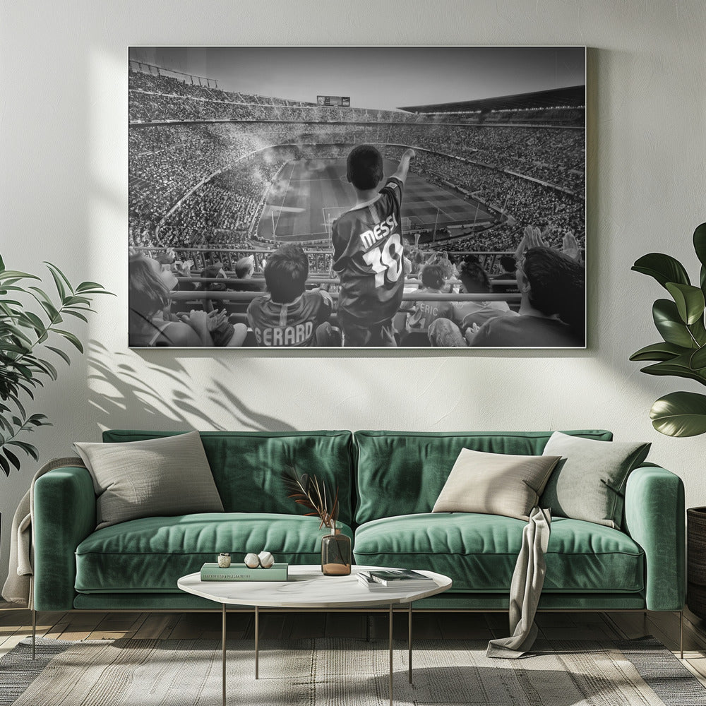 Artwork Cathedral of Football20X16inches- White Frame