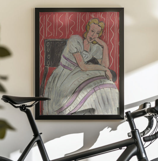 Artwork Jeune Femme Assise En Robe Grise 16X20-inches