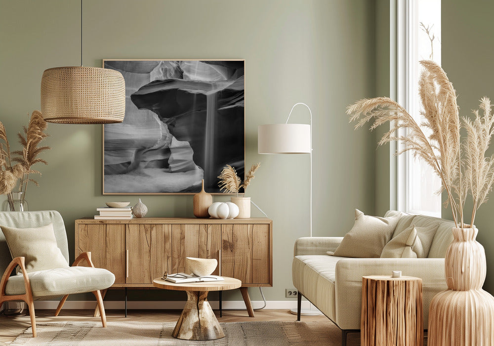 MONOCHROME ANTELOPE CANYON Pouring Sand Wall Artwork 0
