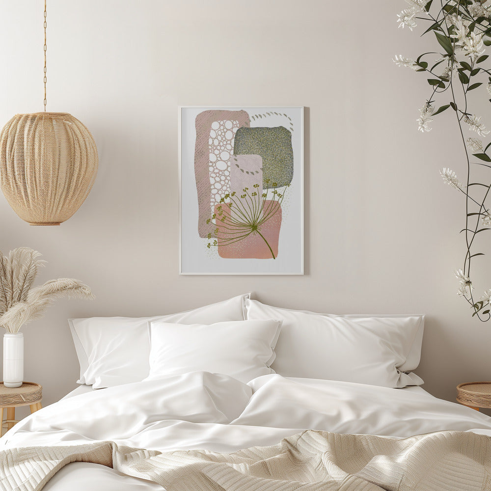 Delicate Pink and Green-2 Wall Artwork 0
