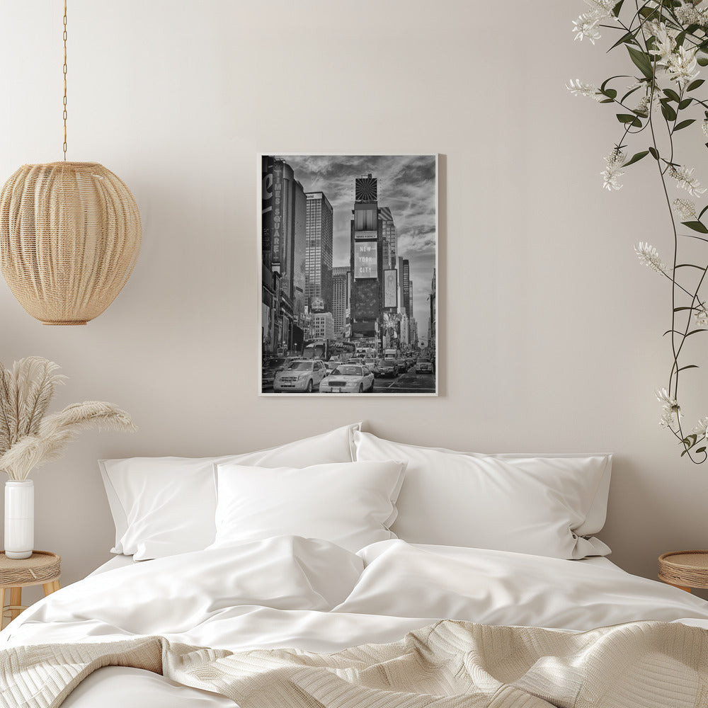 NEW YORK CITY Times Square - Monochrome Wall Artwork 0