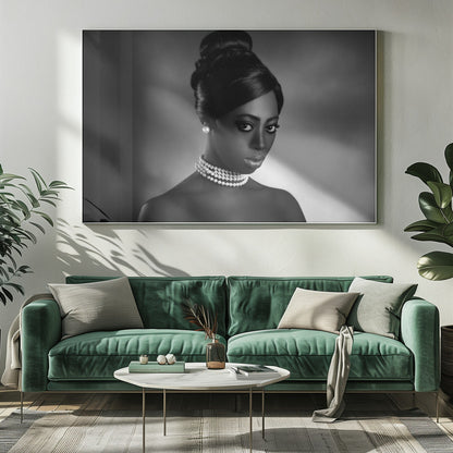 Artwork- The white pearls-34" x 22" Metalinches-Metal