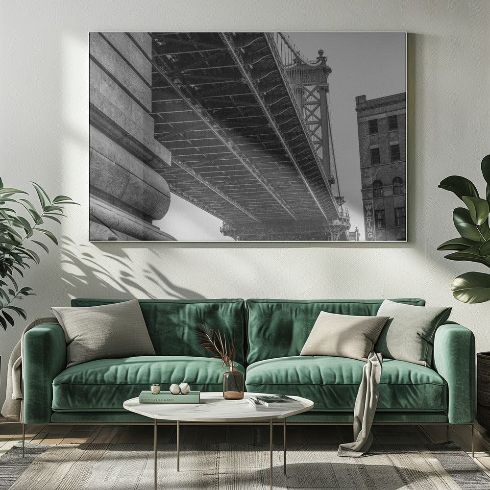 Artwork- Manhattan Bridge - Brooklyn New York-34" x 22" Metalinches-Metal
