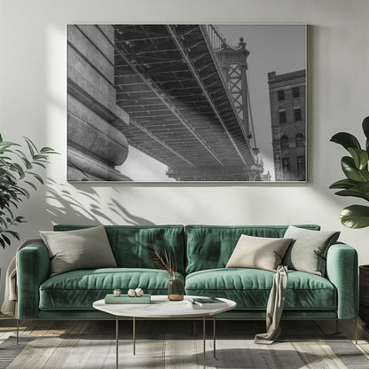 Artwork- Manhattan Bridge - Brooklyn New York-34" x 22" Metalinches-Metal