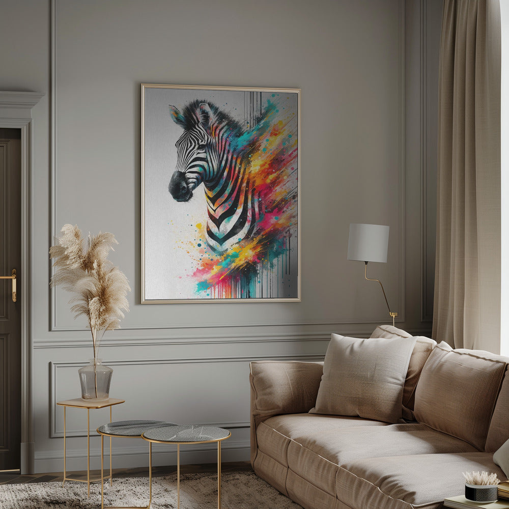 Artwork Colorful Zebrainches- 