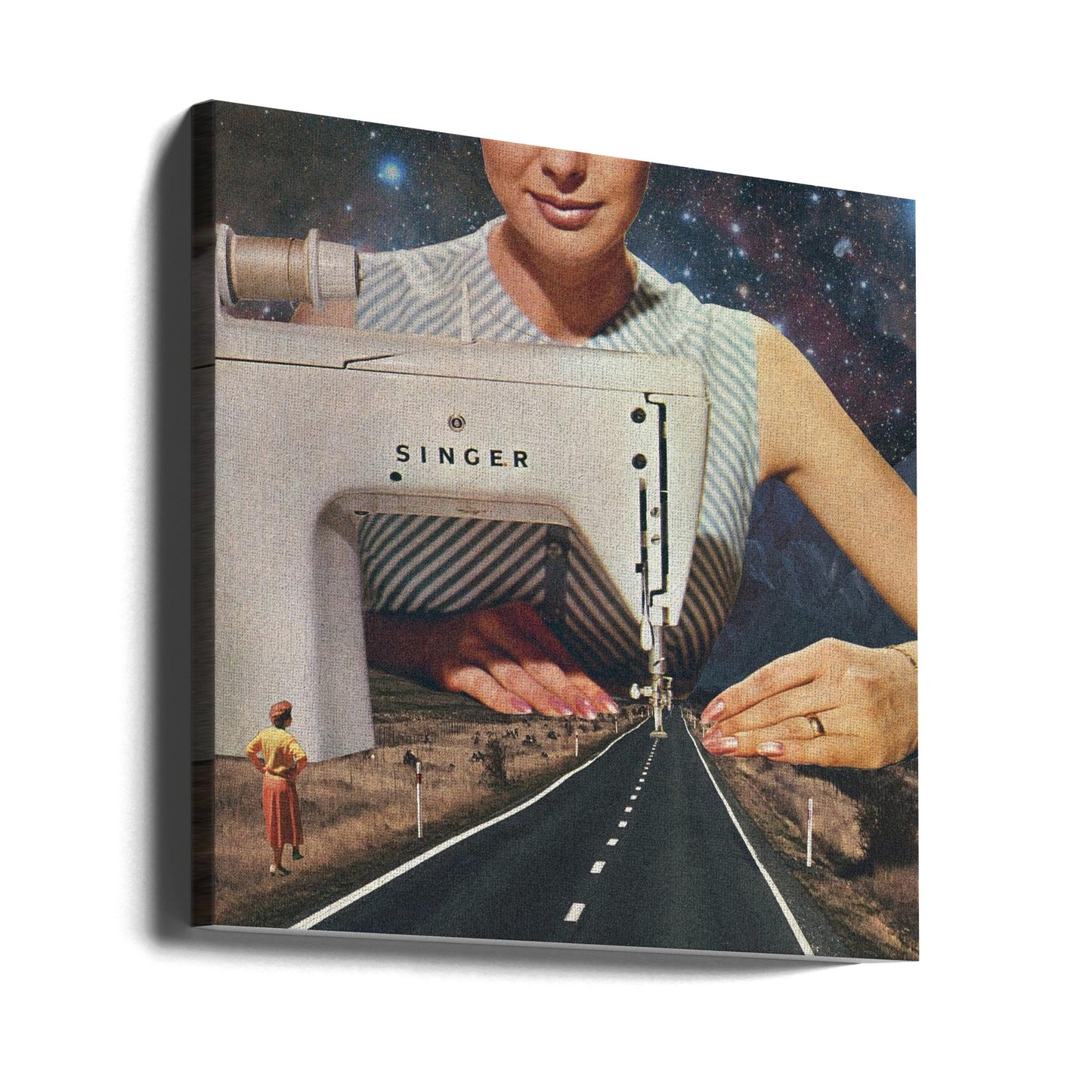 canvas prints This Is How a Road Gets Made. Sewinginches- 