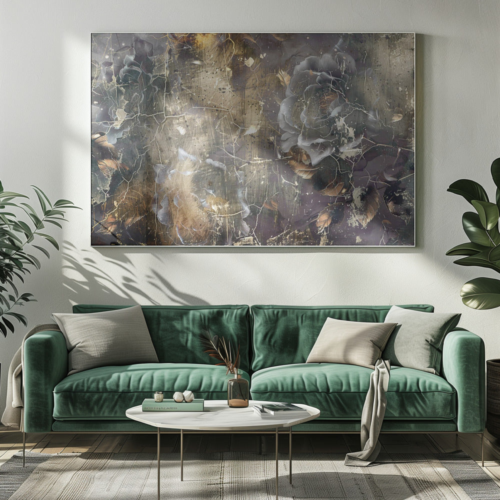 Artwork Floral Vintage Art Illustration 2420X16inches- White Frame