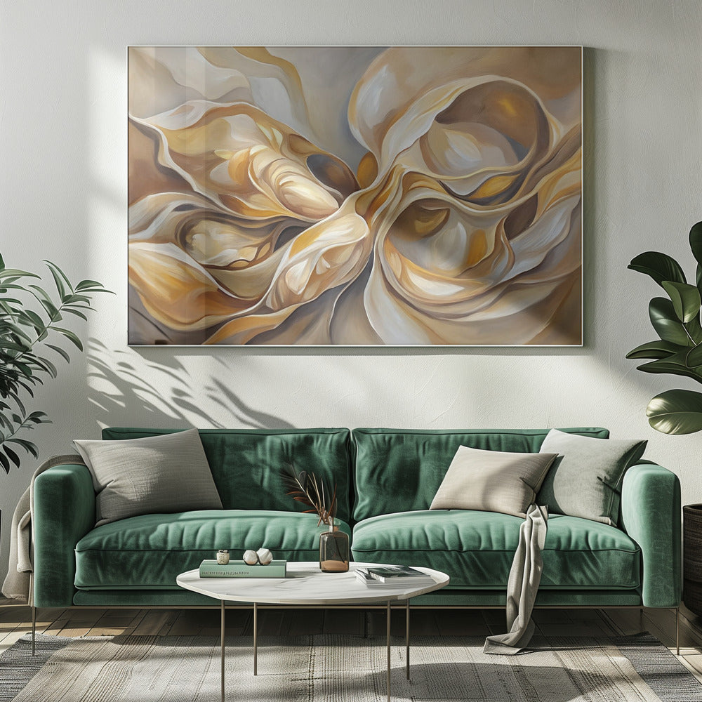 Artwork Ethereal Desert Waves20X16inches- White Frame