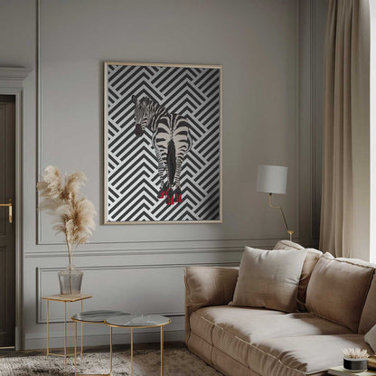 Wall art Zebra heels retro
