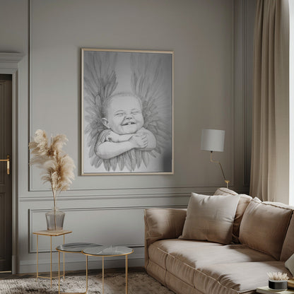 canvas prints Joyful Baby With Angelic Wingsinches- 