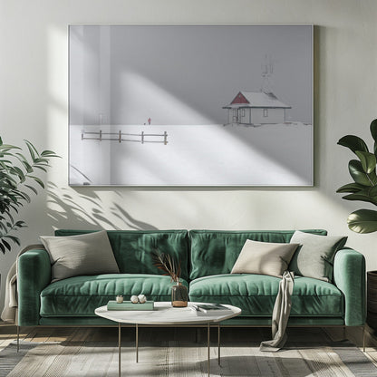 Guild House on the beach I-Wall Art In White Floating Frame-20X16inches