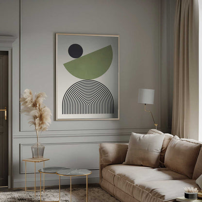 Wall art Geometric Shapes with a Black Circle