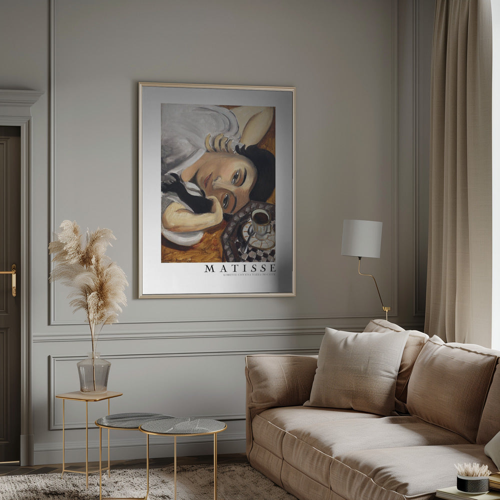 Artwork  Lorette Con Una Tazza Di Caffe 1916 Boarder -inches