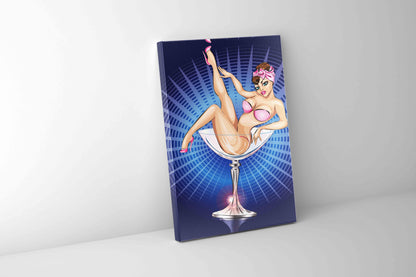 Blue and pink cocktail-Wall art decor