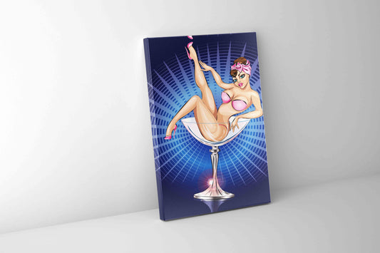 Blue and pink cocktail-Wall art decor