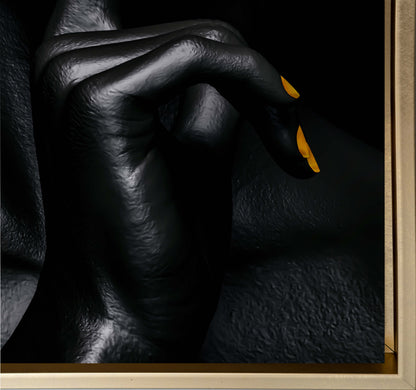 Noir Or-Abstract Gold and Black Wall art- Fine Art-Gold varnish