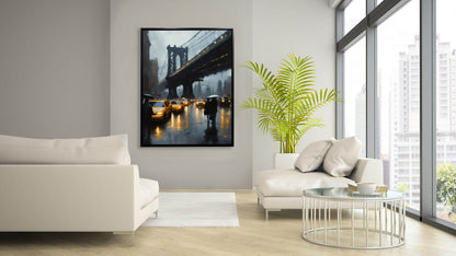 Wall Art-Stylized DUMBO NYC Bridge Skyline-Canvas Print