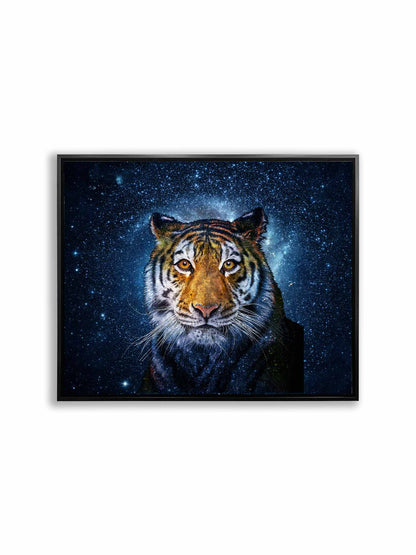 Detailed Tiger Head with Celestial Background 48X36