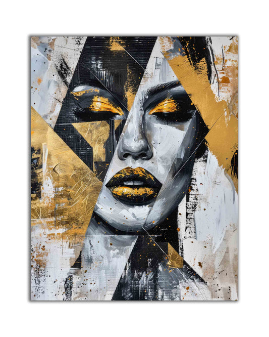 Gold & Black Face I
