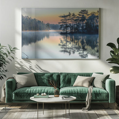Artwork Before people wake20X16inches- White Frame