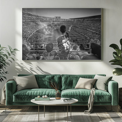 Artwork Cathedral of Football20X16inches- White Frame