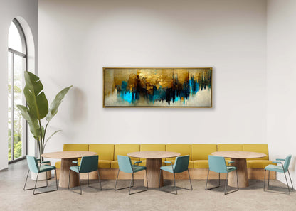 Gold and Blue Abstract-Canvas Wall art- Fine Art