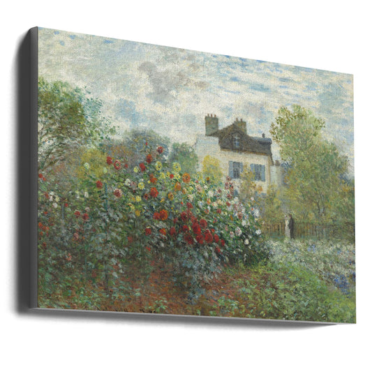  The Artist's Garden In Argenteuil, a Corner of the Garden With Dahlias (1873) Wall Artwork Gallery Wrapped (Ready to Hang)
