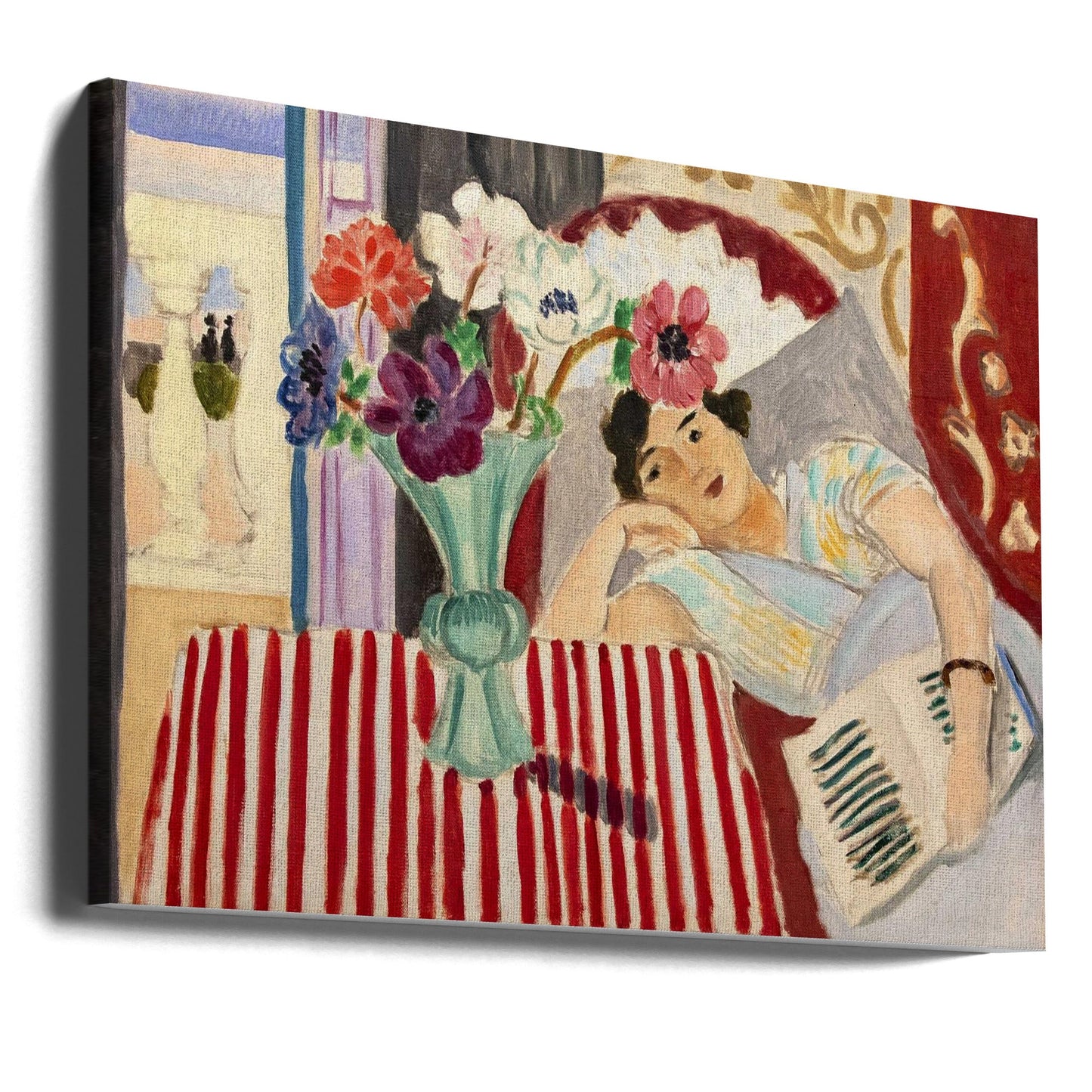 Artwork Femme Et Anémones 20X16-inches