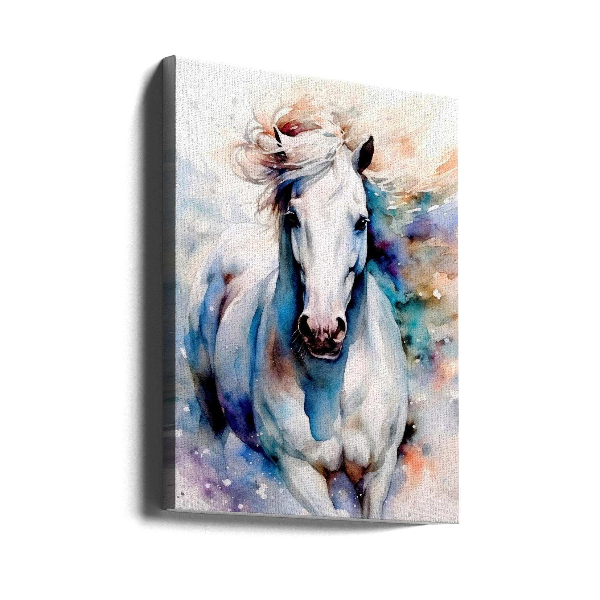  Watercolor Horse (1) Wall Artwork Gallery Wrapped (Ready to Hang)