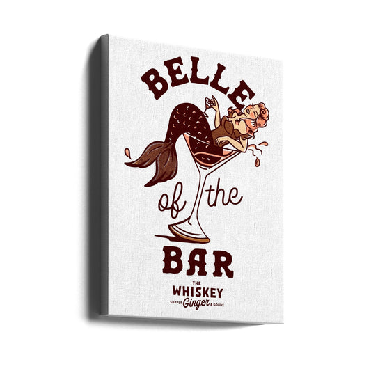 canvas prints Belle Of The Bar Mermaid Pin Up Art24X36inches- Unframed