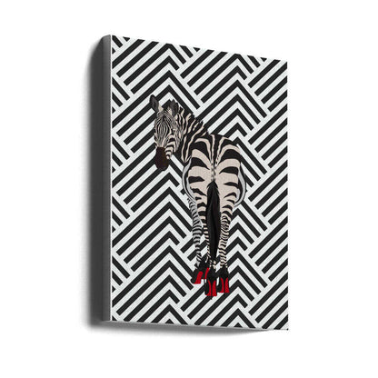 Wall art Zebra heels retro