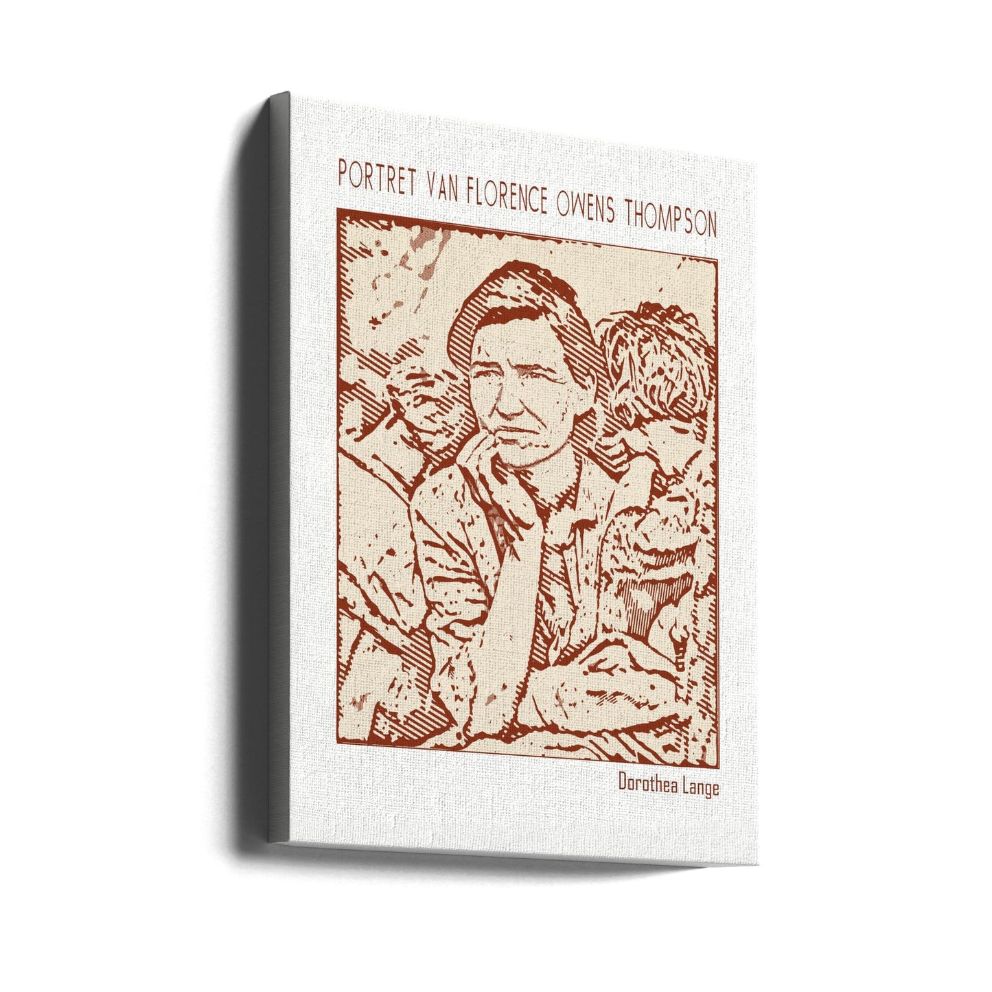 canvas prints Line Art Minimalist – Portret Van Florence Owens Thompson – Dorothea Lange24X36inches- Unframed
