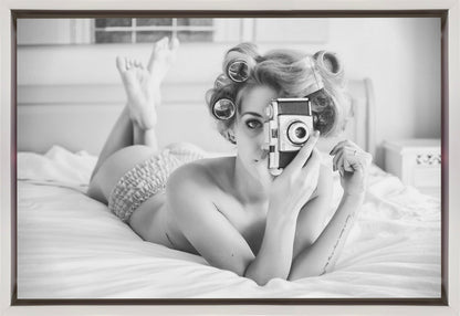 Artwork- A chick, a click, and a curl-36X24inches-Gallery Wrapped (Ready to Hang)