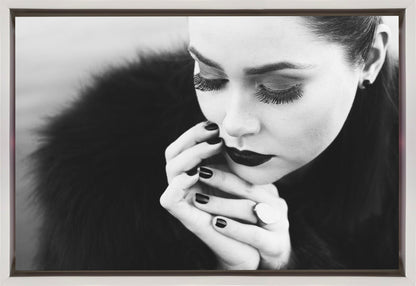 Artwork- between fingers-48X36inches-In White Floating Frame