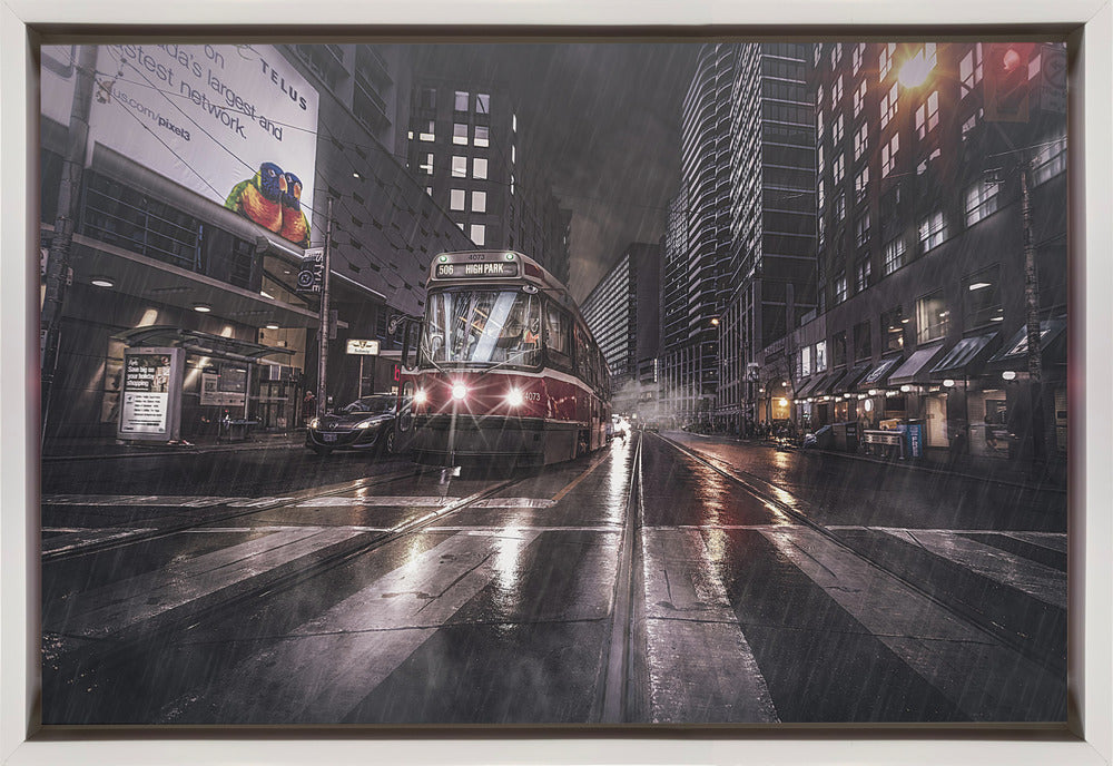  Street Stories - Toronto Wall Artwork In Black Floating Frame