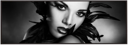Artwork- The black feathers-36X24inches-In Black Floating Frame
