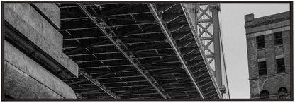 Artwork- Manhattan Bridge - Brooklyn New York-36X24inches-In Black Floating Frame