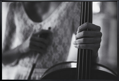 Artwork- break for the cello-20X16inches-In White Floating Frame