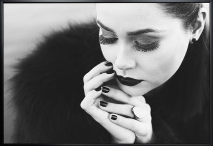 Artwork- between fingers-48X36inches-In Black Floating Frame