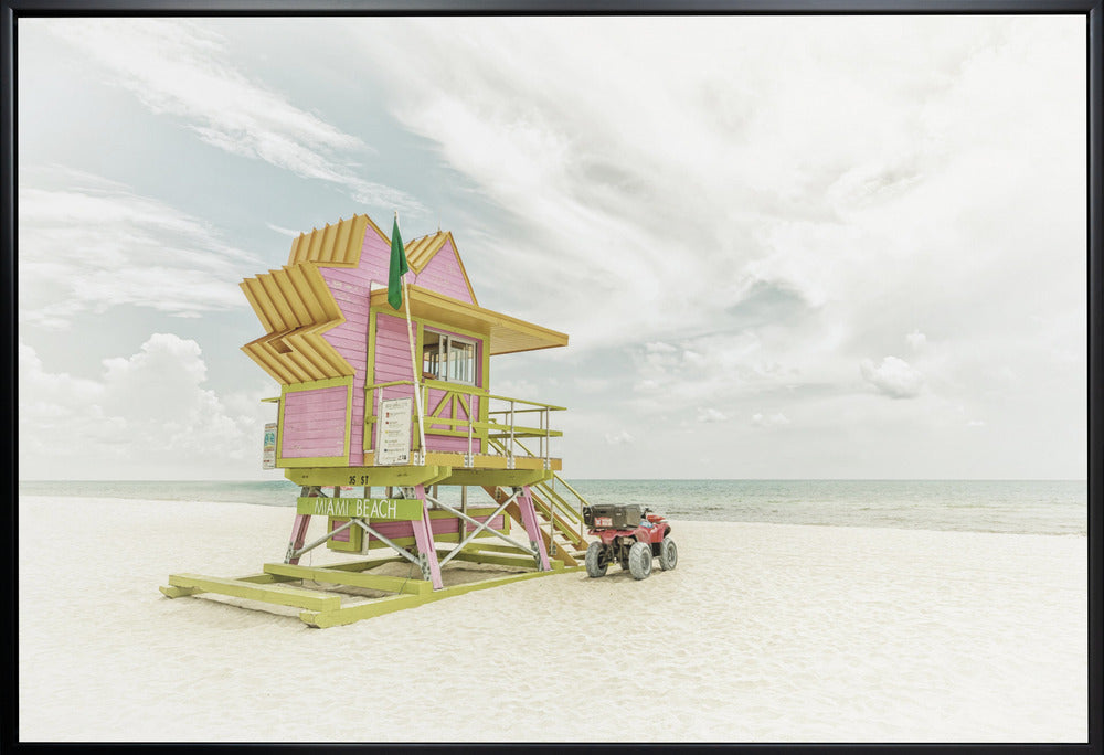 MIAMI BEACH Vintage Florida Flair Wall Artwork Gallery Wrapped (Ready to Hang)