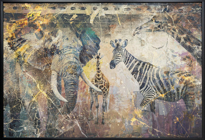  African Art Illustration Wallart 113 Wall Artwork In White Floating Fame