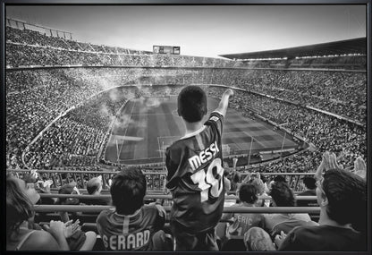 Artwork Cathedral of Football36X24inches- White Frame