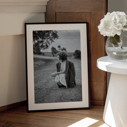 Artwork- The road-24X36inches-In Black Floating Frame