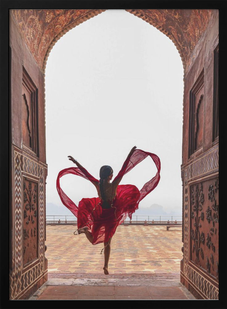 Taj Mahal's Heart- Wall Artwork In White Floating Frame