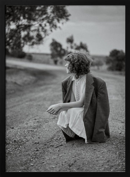 Artwork- The road-36X48inches-In White Floating Frame