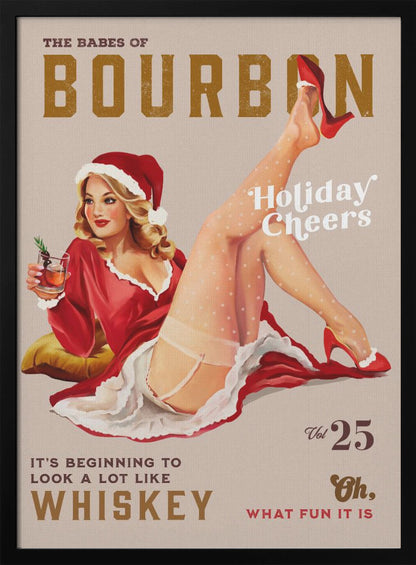 Wall art Babes of Bourbon Vol 25 Holiday Cheer Christmas Pinup