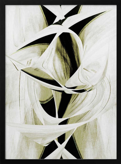 Wall art  Intertwined Shapes And Monochromatic Tones