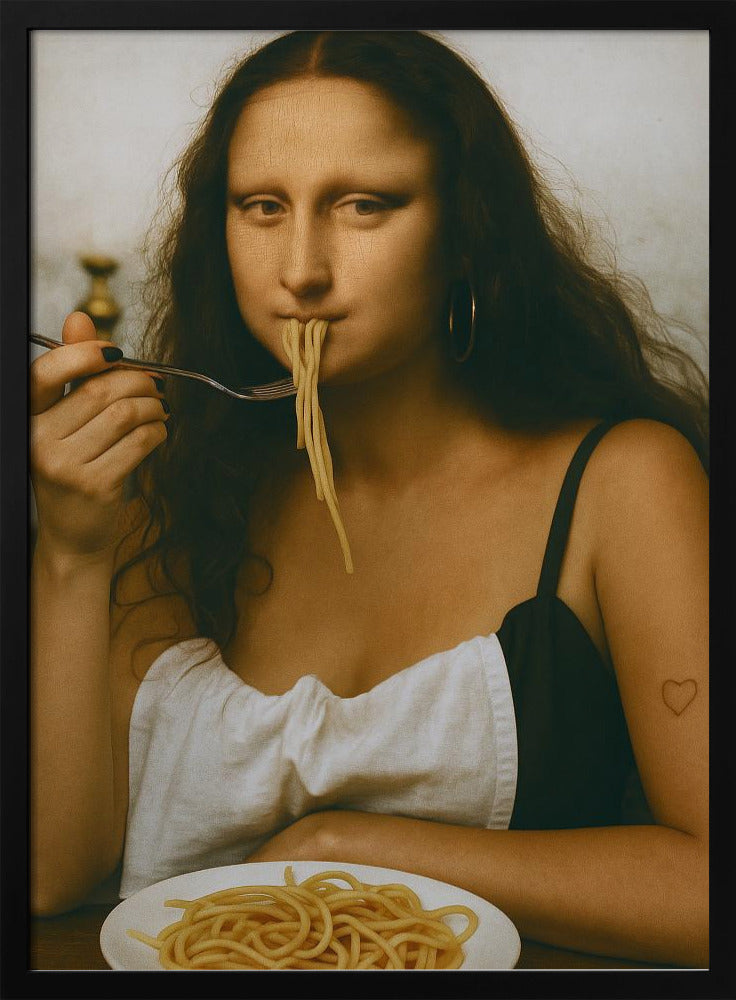 canvas prints Parody of the Mona Lisa24X36inches- White Frame