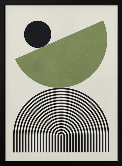 Wall art Geometric Shapes with a Black Circle